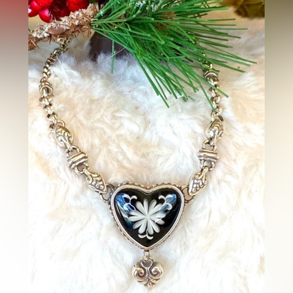 Vintage Retired 2 Piece BRIGHTON ‘Water Lily’ Reversible Necklace and Bracelet - Picture 3 of 7